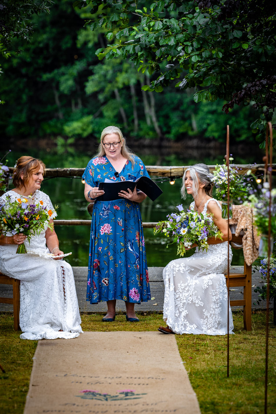 Deb Reed Celebrant Colchester Essex, performing the ceremony at Jacqui and Paulas wedding.